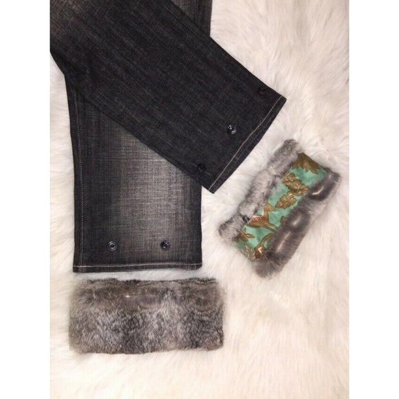 7 for all Mankind W30 Fur Cuffs Denim Capri - Picture 4 of 8